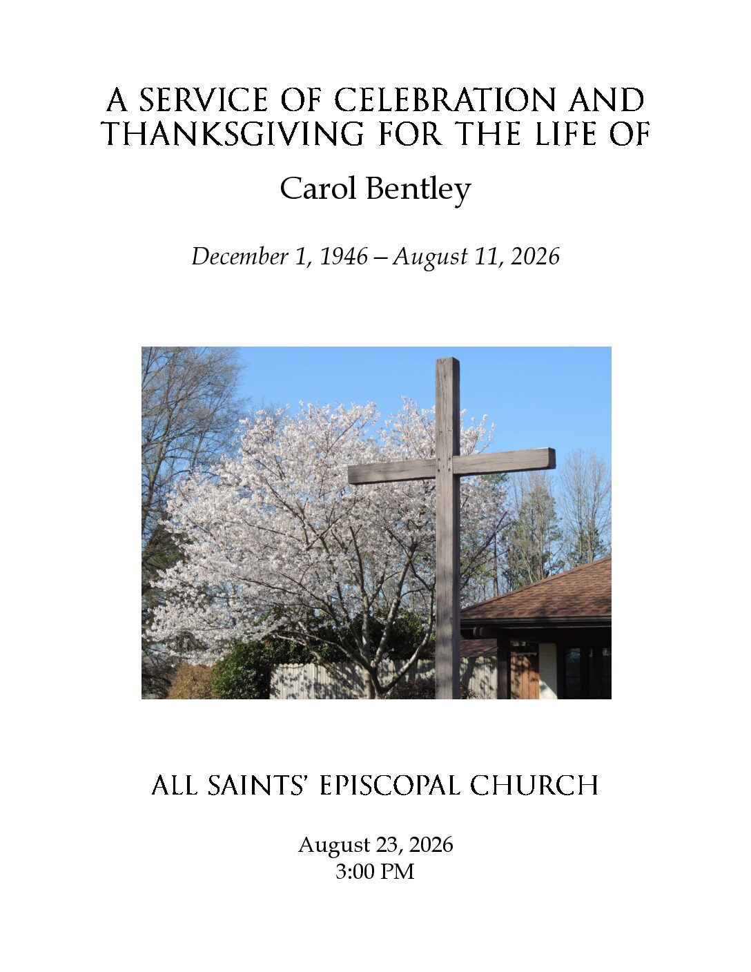 Carol Bentley Celebration of Life