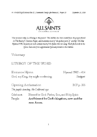 9 20 2026 Seventeenth Sunday after Pentecost